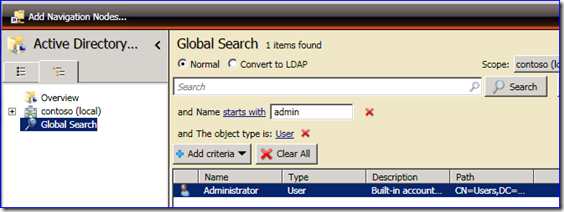 Global Search query