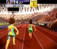 100 meters-race i Kinect Sports