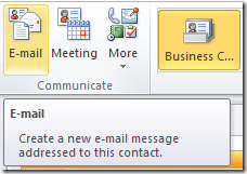 E-mail button in Contacts section