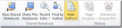 Hide Authors button