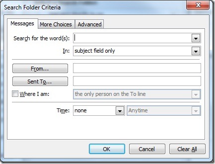 Search Folder Criteria 1