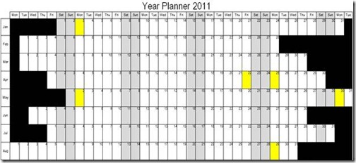 Year Planner template