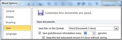 Customize how documents are saved