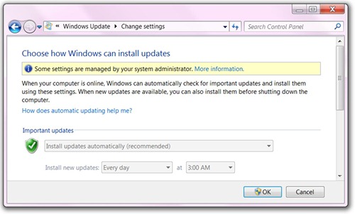 Manage Windows Update settings