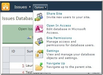 SharePoint database options