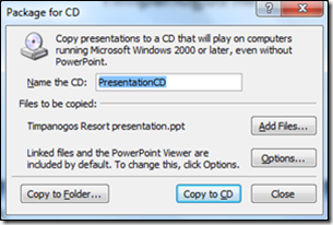 Package for CD dialog