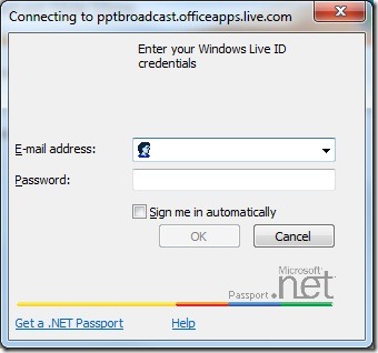 Sign in to Windows Live ID