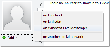 Social Network Connections in Outlook 2010