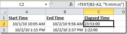 Elapsed time example