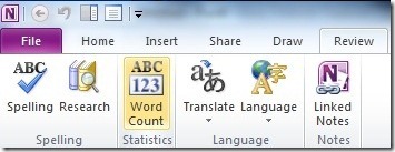 Word Count button