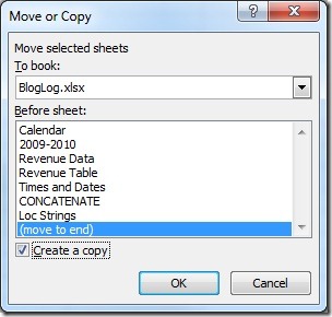 Copy selected sheets to end