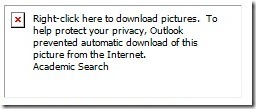 Outlook has prevented automatic download of this picture