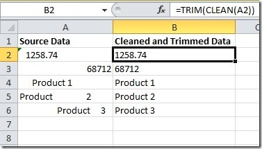 TRIM and CLEAN data in Excel