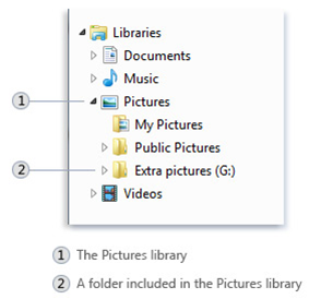 Pictures library vs. folder