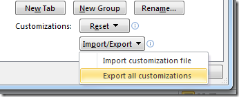 Export all customizations