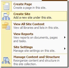 Site Actions