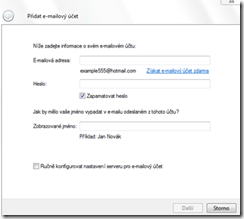 Nastavení e-mailového klienta Windows Live v systému Windows