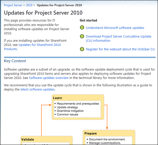 Updates for Project Server 2010