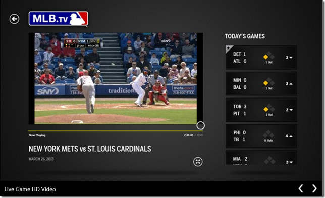 MLB.TV App for Windows 8