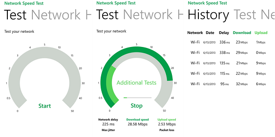 Network Speed Test app for Windows Phone 8