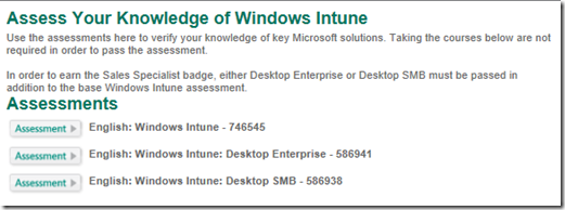 Windows Intune Sales Specialist Assesments