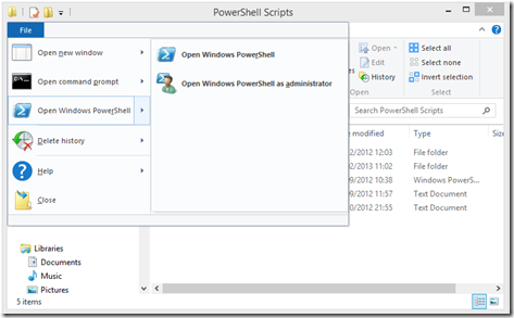 PowerShell launching from Windows Explorer