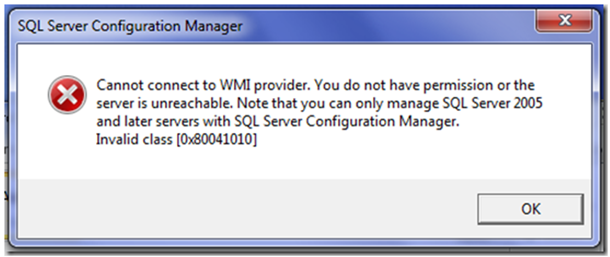 SQL Server Configuration Manager Error