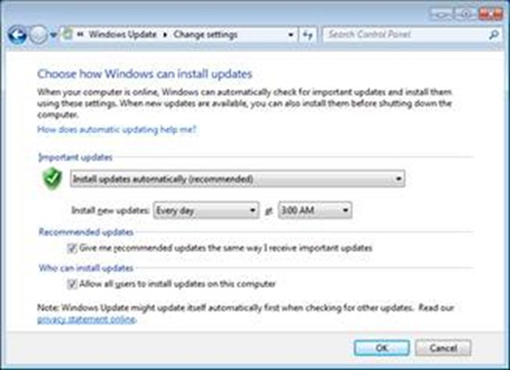 Windows Update Settings