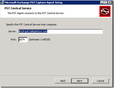 PST Capture Agent Set Central Details Set