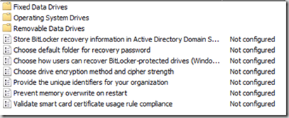 BitLocker Group Policy Settings