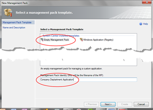 Click on File and choose New. Click on “Empty Management Pack”