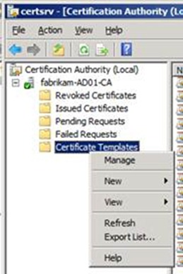 Certificate Template Console