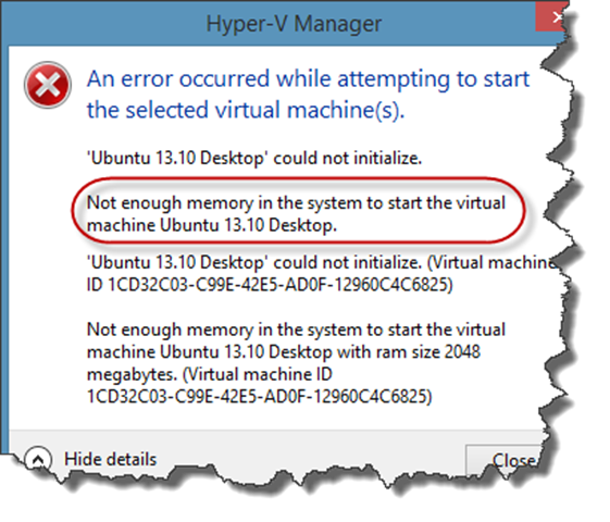 An Error Occured While Attempting To Start the Selected Virtual Machine