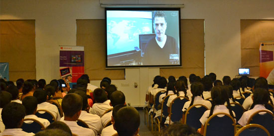 More than 300 students, teachers and journalists took part in the video