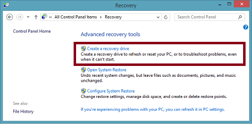 Control Panel Recovery Tool
