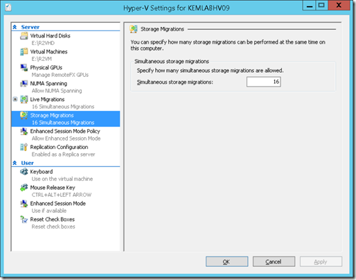 Windows Server 2012 Hyper-V – Configuration Maximum # of concurrent Live Storage Migrations