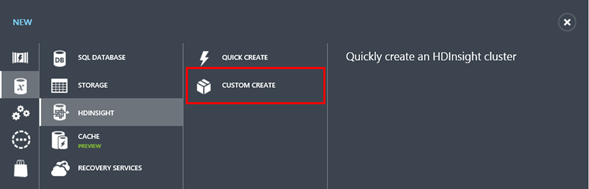 Custom Create HDInsight