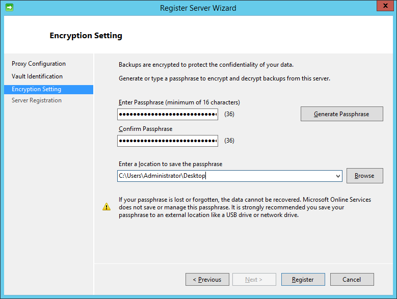  encryption setting