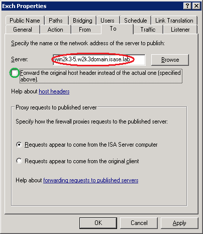 ISA Server 2004 Web Publishing Rule Example