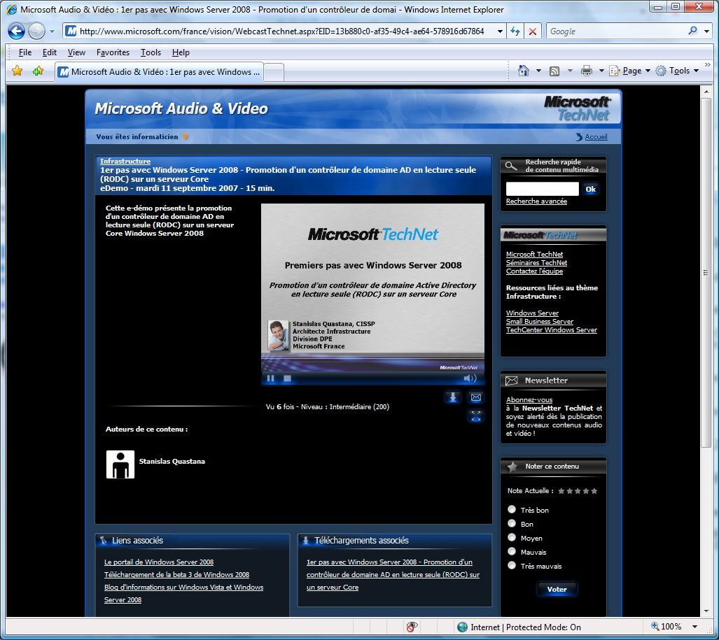 Le portail des webcasts Microsoft France