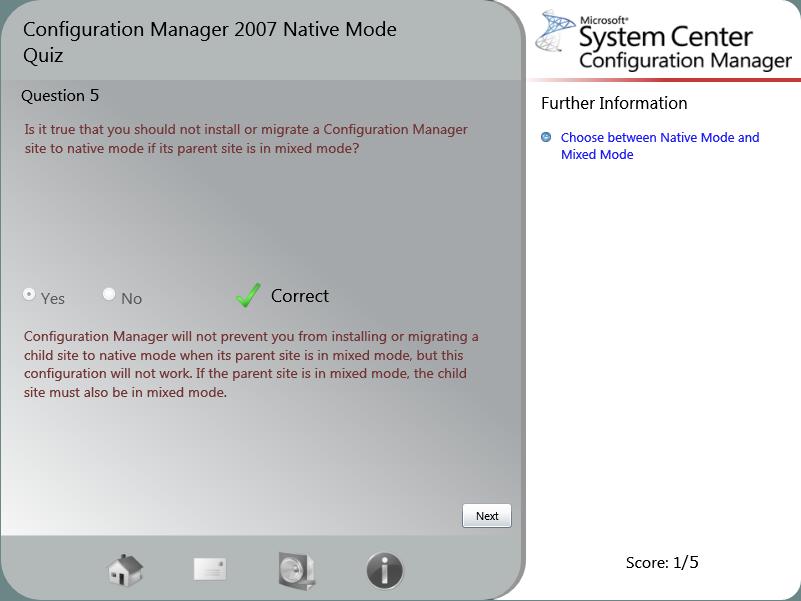 Configuration Manager 2007 Quiz Screenshot