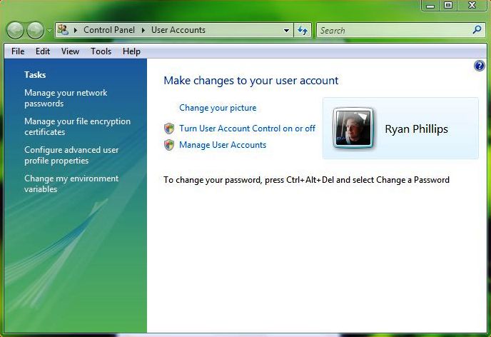 Manage Vista OS Passwords