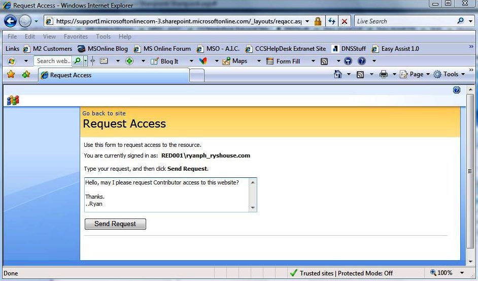 SharePoint Online Request Access