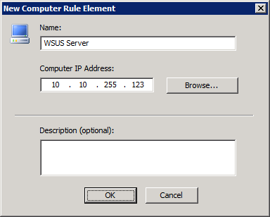 WSUS Server IP address