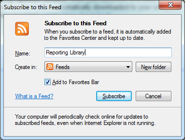 Add to Favourites Bar in Internet Explorer