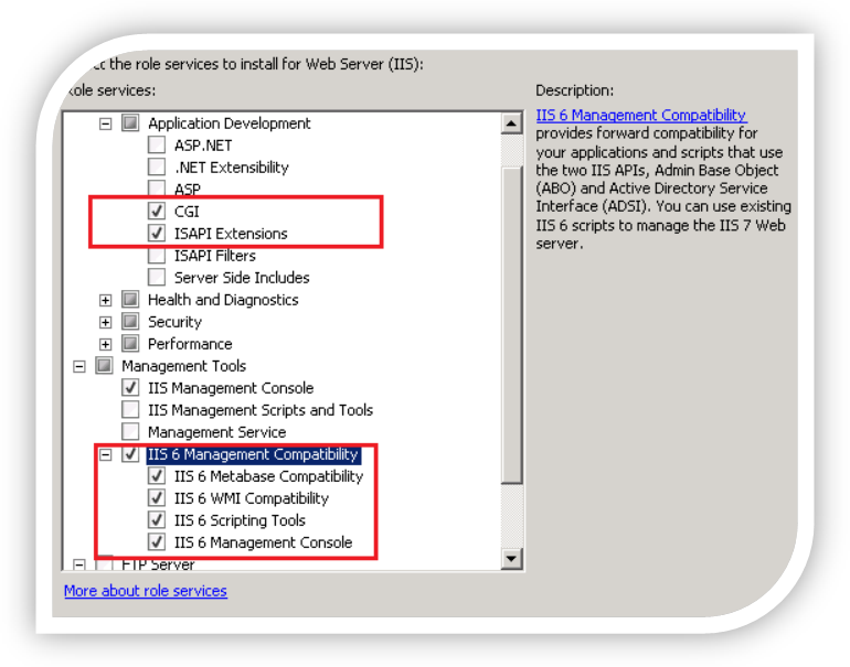 IIS 7 enable backward compatibility components